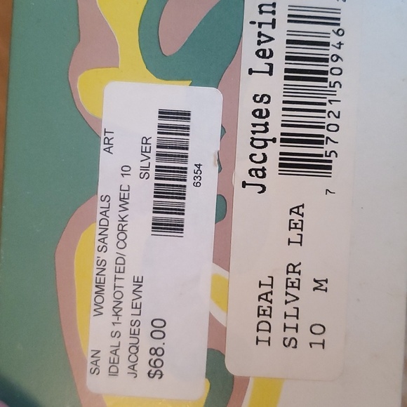 Silver Wedge Sandals NIB Size 10 M - Picture 3 of 4